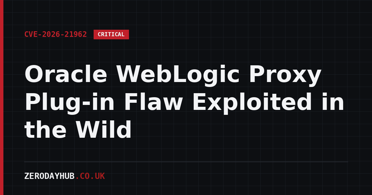 Oracle WebLogic Proxy Plug-in Flaw Exploited in the Wild – CVE-2026-21962
