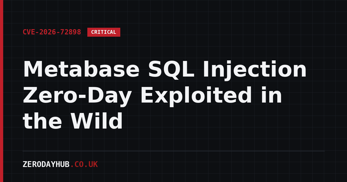 Metabase SQL Injection Zero-Day Exploited in the Wild – CVE-2026-72898