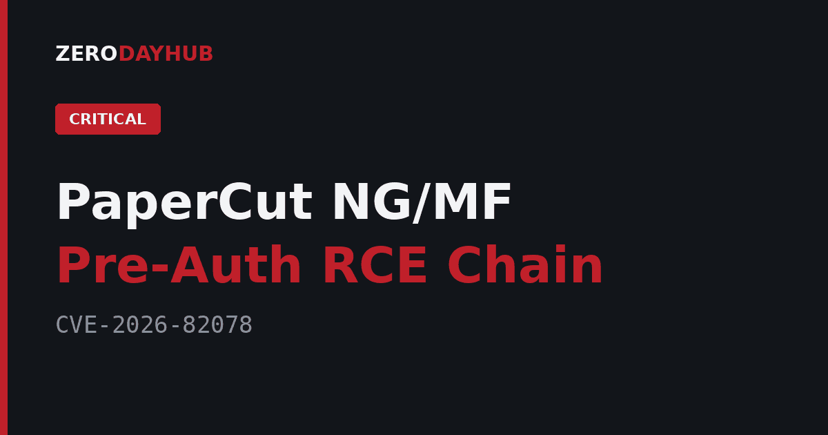 PaperCut NG/MF Pre-Auth RCE Chain Exploited in the Wild – CVE-2026-82078