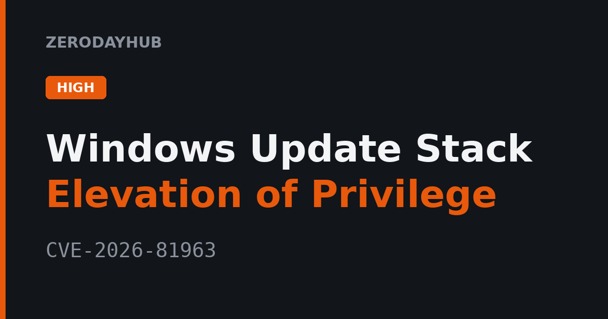 Windows Update Stack Elevation of Privilege Exploited in the Wild – CVE-2026-81963