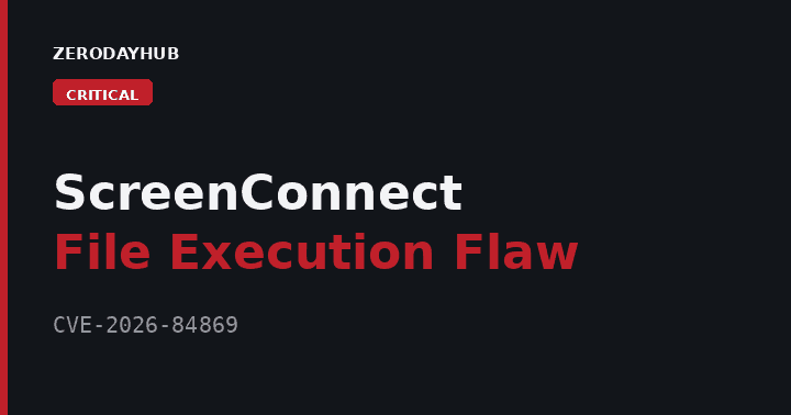ConnectWise ScreenConnect Unauthorized File Execution Exploited in the Wild – CVE-2026-84869